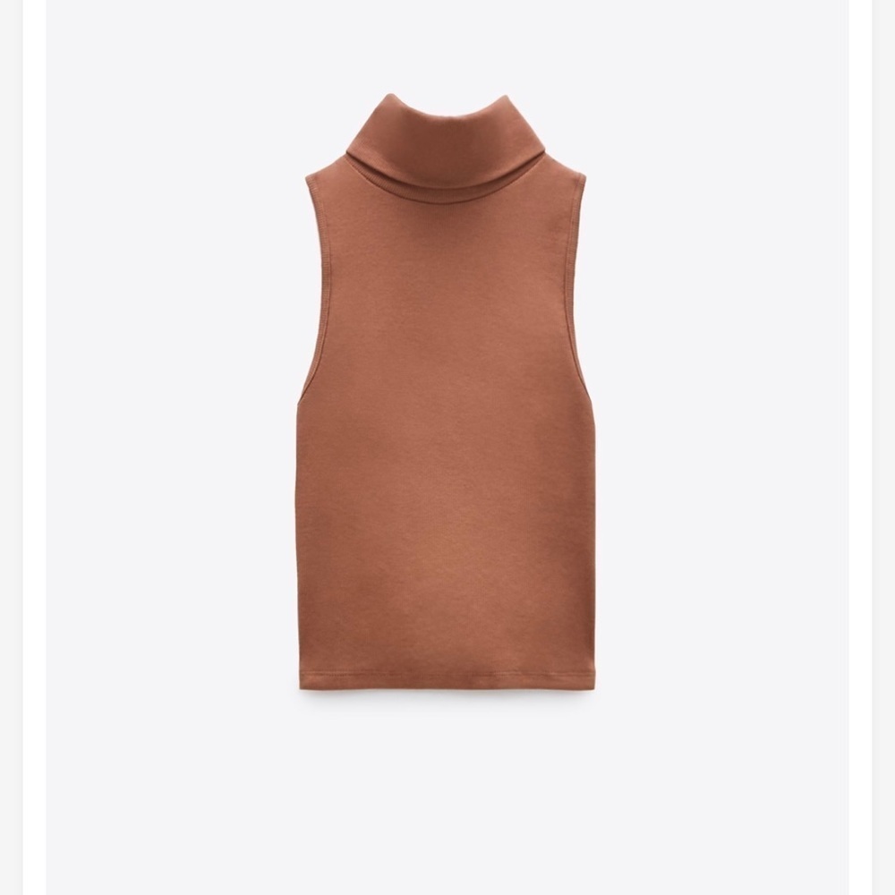 [Zara] Ribbed Turtleneck Top - Picture 3 of 5